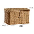 Axyaa Rattan Laundry Basket with Lid - Home Organizer for Wardrobe Storage