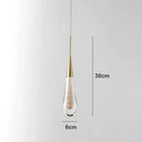 Axyaa Crystal Glass Led Pendant Lights - Modern Tear Drop Chandelier