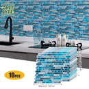 Axyaa 3D Self-Adhesive Wall Tiles, 10pcs, 11.81X11.81In, Splashback Stickers for Home and Indoor Spaces