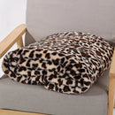 Axyaa Leopard Print Faux Fur Throw Blanket, Cozy Retro Style Luxe for Couch & Bed