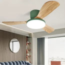 Axyaa 52 Inch DC Wood Ceiling Fan Light Remote Control Living Bedroom 35W LED Lights