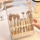Axyaa Makeup Brush & Lipstick Holder, Divided Storage Rack for Dressing Table