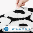 Axyaa Cute Tufted Bath Mats, Black & White Fun Carpet Rug, Bedroom & Living Room Gift Mats