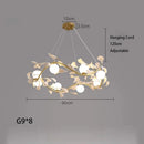 Axyaa Petal Shell Pendant Lights: Romantic Gold Hanging Chandeliers for Home Decor