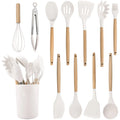 Silicone Kitchenware Utensil Set with Storage Box - Axyaa Branded Cooking Tools