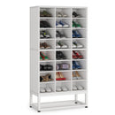 Axyaa 8-Tier Wooden Shoe Cabinet & Display Shelf in White Wood Cube Shelf