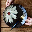 Axya Hand-Painted Ceramic Tableware: Glaze Western Food Steak Plate and Dessert Dim Sum Plate