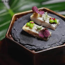 Axyaa Frosted Ceramic Dim Sum Plate for Oriental Delights