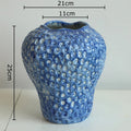 Axyaa Strawberry Blue Porcelain Vase | Table Decoration & Room Floral Vases