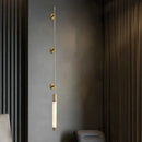 Axyaa Natural White Marble Copper Wall Sconce for Hotel Hall Room