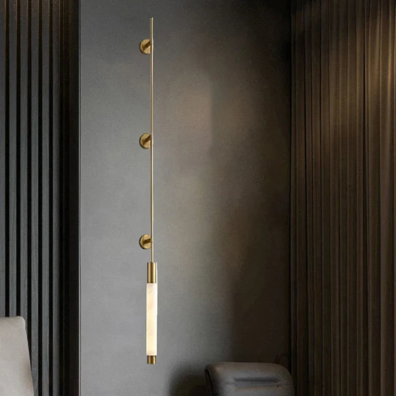 Axyaa White Marble Copper Sconce Light for Hotel Hall Room