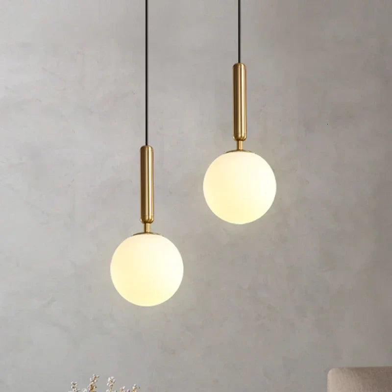 Luxury Gold Glass Ball Pendant Lamp for Dining Room and Bedroom by Axyaa