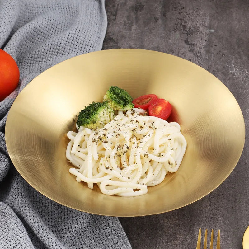 Axyaa Stainless Steel Ramen Bowl Set - Japanese Style Kitchen Tableware