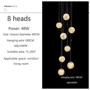 Axyaa Glass Ball LED Spiral Chandelier - Modern Lighting for Home, Restaurant, Hotel