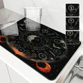 Axyaa Astrology Plants Sun Moon Drying Mat, Non-Slip Absorbent Table Placemat