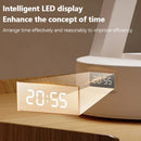 Axyaa Foldable LED Desk Lamp with Clock and USB Charging