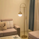 Axyaa Adjustable Glass Shade Gold Floor Lamp - Modern Tall Standing Light