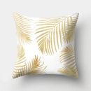 Golden Leaf Tropical Pillow Cover for Home Decor by Axyaa