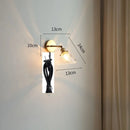Axyaa Glass Lampshade Pull Chain LED Wall Light Fixture for Bedroom Home Indoor Lighting