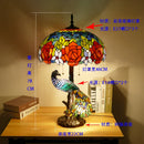 Axyaa Peacock Art Tiffany Table Lamp for Living Room Decor