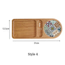 Axyaa Solid Wood Tea Tray with Heat Insulation for Dining and Serving