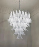 Axyaa Glass Petal Chandelier: Modern Multi-Tier Pendant Lamp for Dining Room, Bedroom, and Kitchen