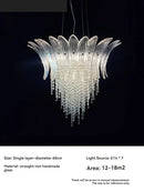 Axyaa Luxe Murano Crystal Chandelier for Villa Staircase Hall & Living Room