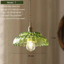 Axyaa Green Glass Pendant Light Modern Chandelier for Kitchen Island