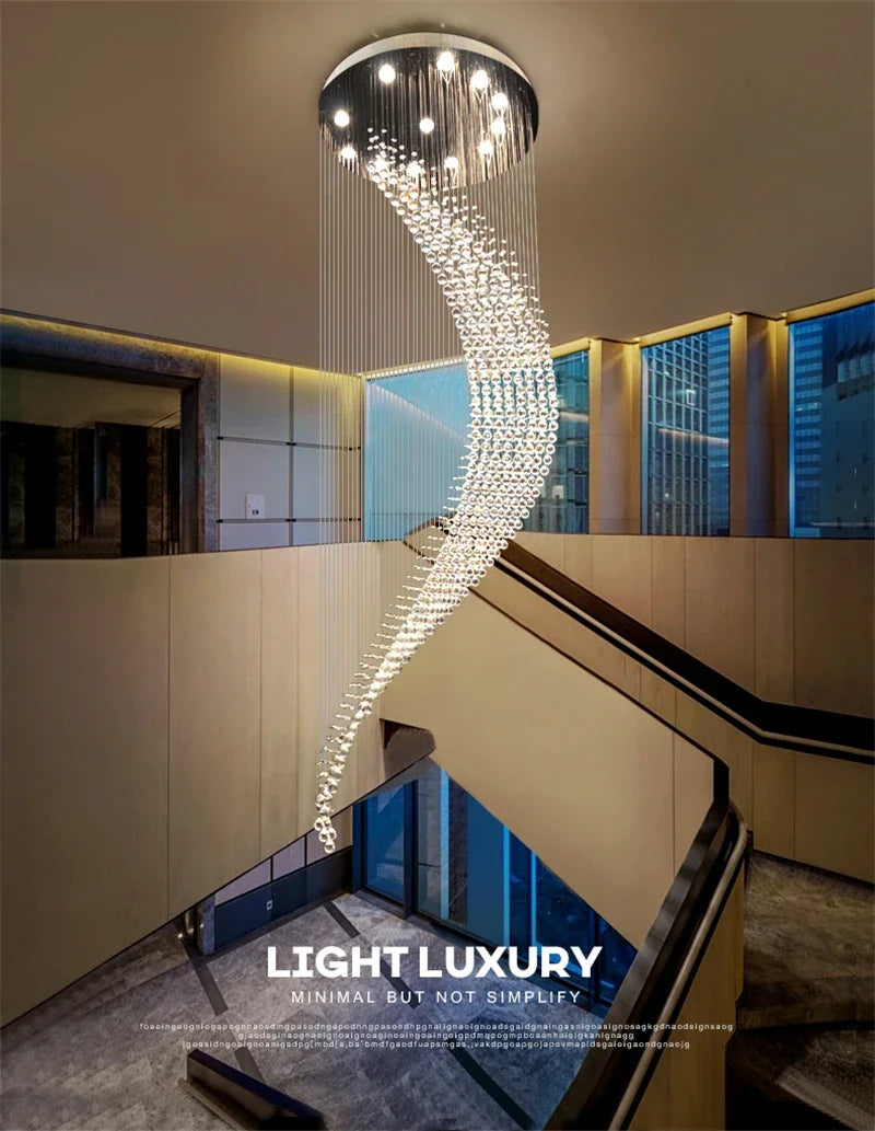 Axyaa Spiral Ladder LED Chandelier - Modern Design for Dining Room, Staircase & Foyer
