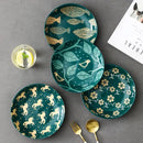 Axya Nordic Fruit Ceramic Plate Set - Elegant Round Tableware for Home Dining