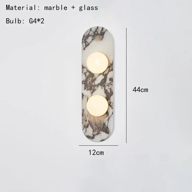 Axyaa White Black Stone Wall Light with Glass Sconce for Indoor Spaces