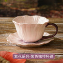 Axyaa European Ceramic Flower Coffee Cup & Saucer Set