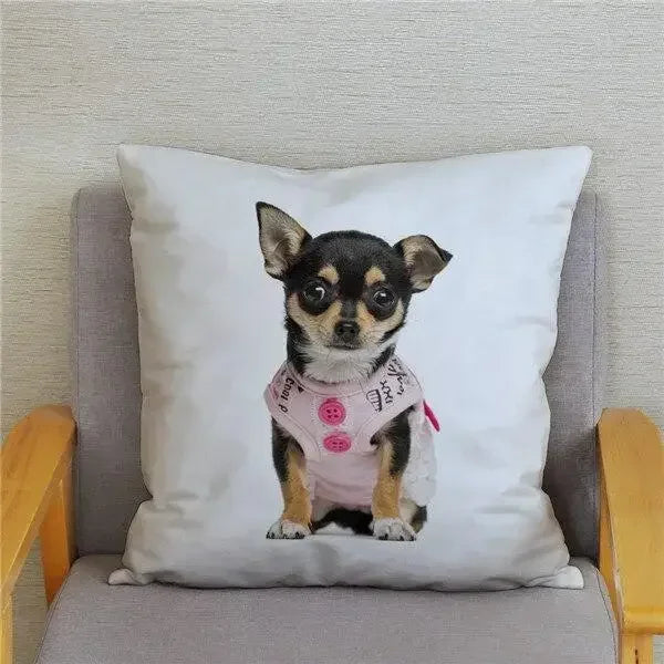 Chihuahua Dog Printed Cushion Cover by Axyaa for Home Decor