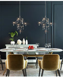 Axyaa Firefly Crystal Chandelier: Modern Art Deco Stainless Steel Lighting
