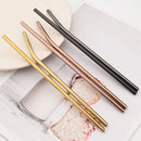 Axyaa Stainless Steel Straws Set for Drinks • Reusable and Colorful Kitchen Accessories