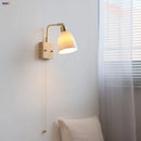 Axyaa Nordic LED Wall Lights Walnut Ash Rotatable Glass Copper Stair Fixtures