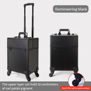 Axyaa Large Cosmetic Trolley Case with Key, Aluminum Professional Makeup Organizer
