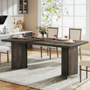 Axyaa Farmhouse Kitchen Dining Table, 63-inch Large Rectangular Tabletop for 4-6 People