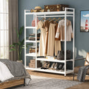 Axyaa 6-Tier Clothes Closet Organizer with Hanging Rod and Shelves
