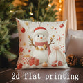 Axyaa Christmas Santa & Snowman Printed Pillow Covers for Sofa Bedroom Car