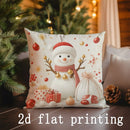 Axyaa Christmas Santa & Snowman Printed Pillow Covers for Sofa Bedroom Car