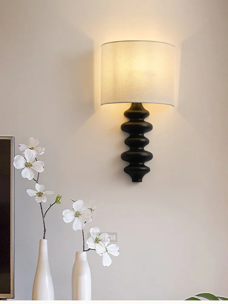 Axyaa Retro Solid Wood Wall Lamp for Living Room Study Bedroom Corridor Lighting
