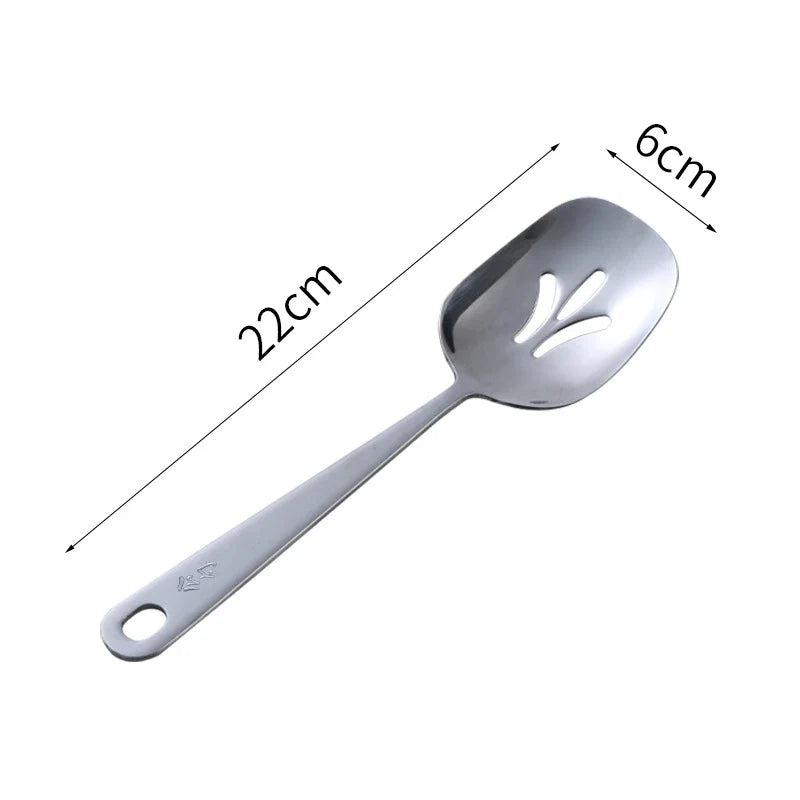 Axyaa Stainless Steel Square Spoon Serving Ladle for Kitchen Utensils