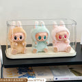Axyaa Acrylic Figure Display Stand Transparent Box for Labubu Plush Toys Display