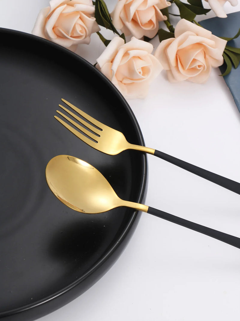 Axyaa 3pc Tableware Set: Fork, Spoon, Chopsticks Dessert Combination