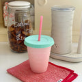Axyaa Korean Bubble Tea Cup with Portable Straw, BPA-Free Reusable Cute Water Bottle