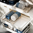 Stainless Steel Dish Storage Rack by Axyaa - Organize Kitchen Cabinet Drawer with Ease