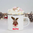 Axyaa Personalised Enamel Christmas Mugs | Custom Name Xmas Gift Cup