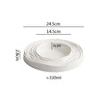 Axyaa White Ceramic Water Wave Soup Plate - Restaurant Tableware