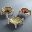 Axyaa Bamboo Dried Fruit Tray Decor Basket Stand Large Capacity Wedding